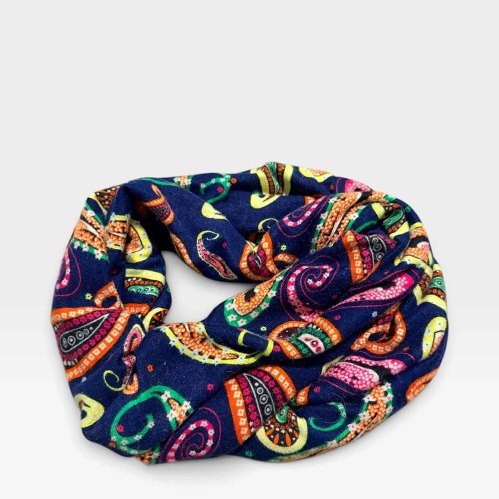 Multicolored paisley print infinity scarf